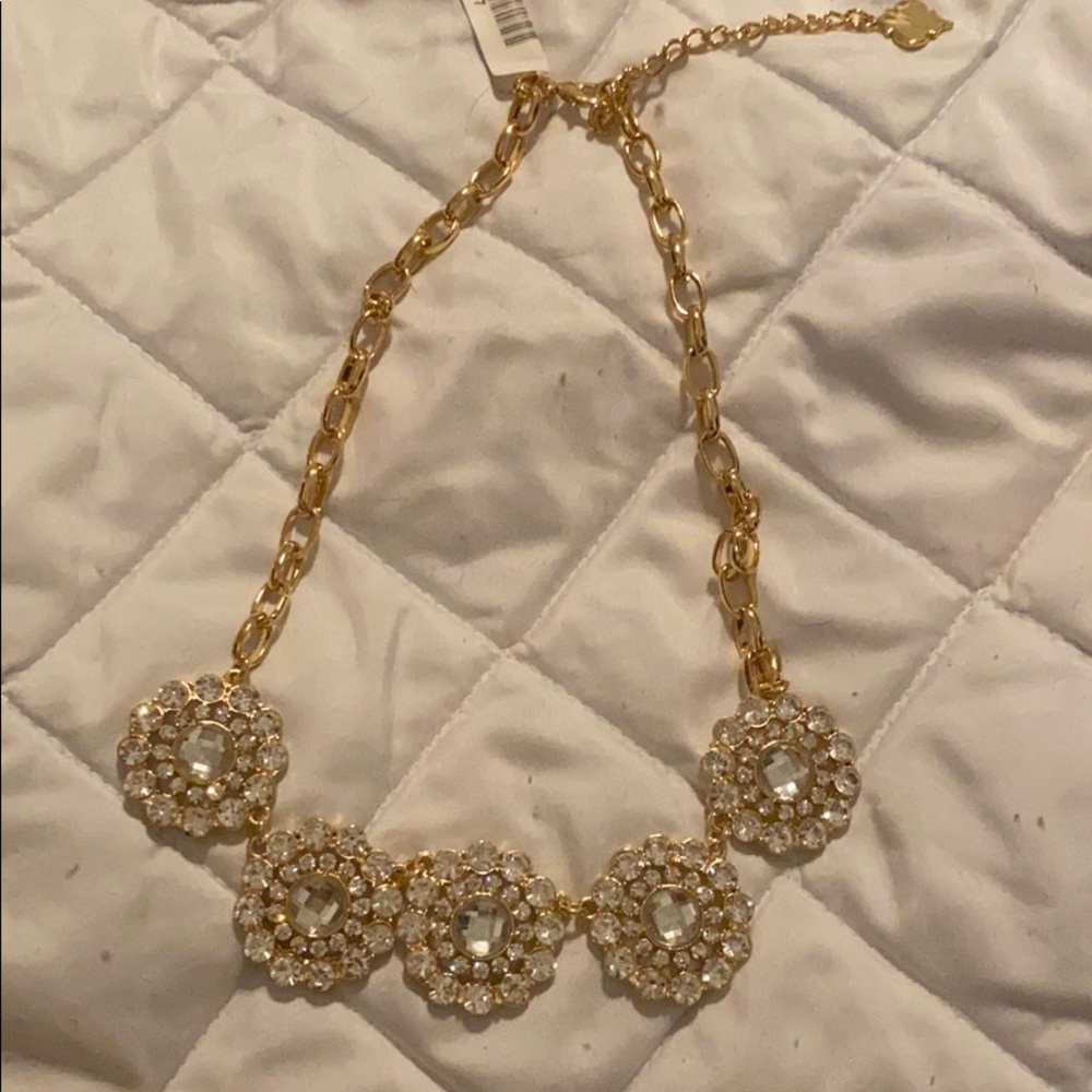 Rhinestone gold necklace